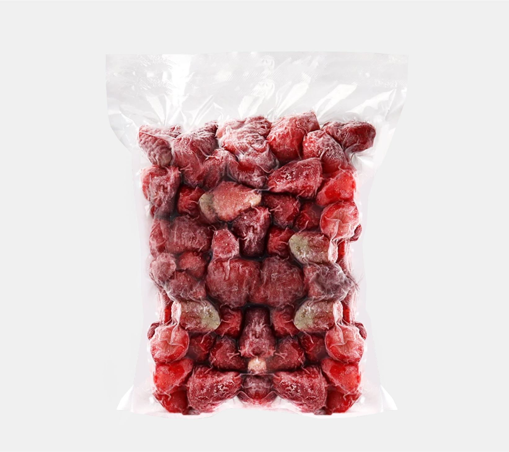 Vacuum bag for frozen strawberry cubes